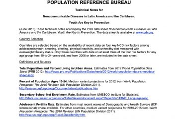 Cover image: Technical notes for Data Sheet: Noncommunicable Diseases in Latin America and the Caribbean: Youth Are Key to Prevention