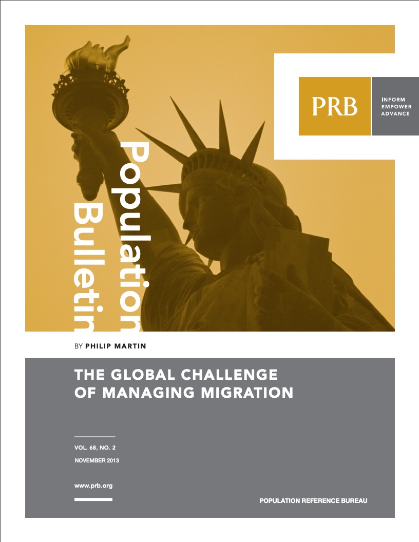 Population Bulletin cover with Statue of Liberty