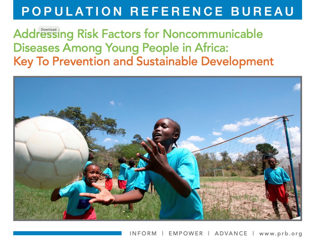 Children playing soccer, cover image for Data Sheet: Addressing Risk Factors for Noncommunicable Diseases Among Young People in Africa: Key To Prevention and Sustainable Development