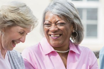 Older women talking and laughing