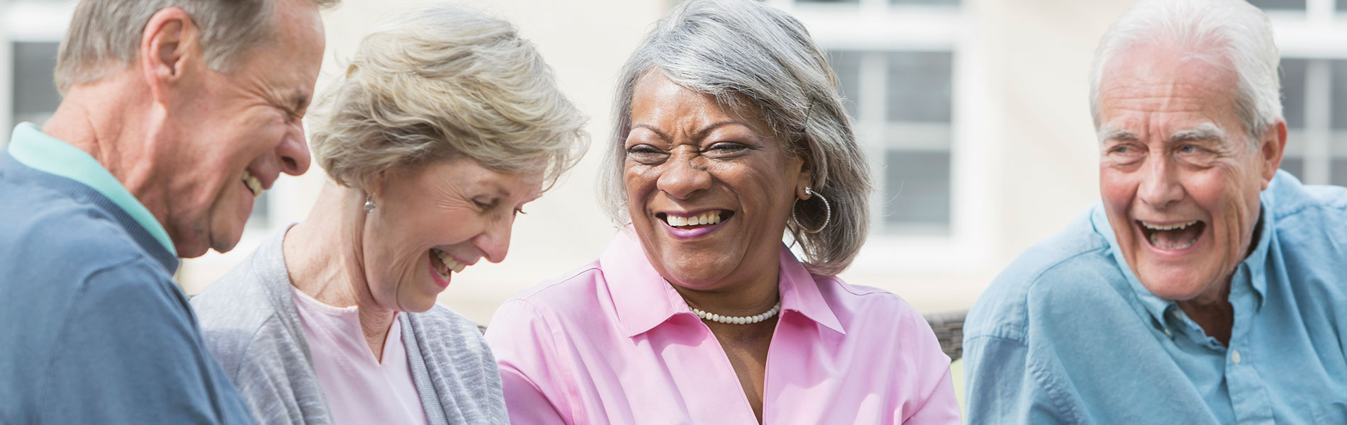 Older women talking and laughing