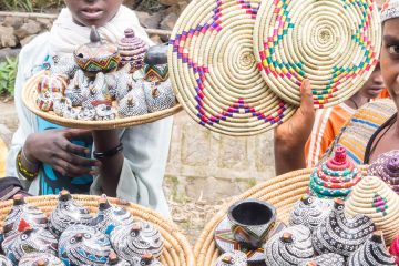 Ethiopian women selling souvenirs