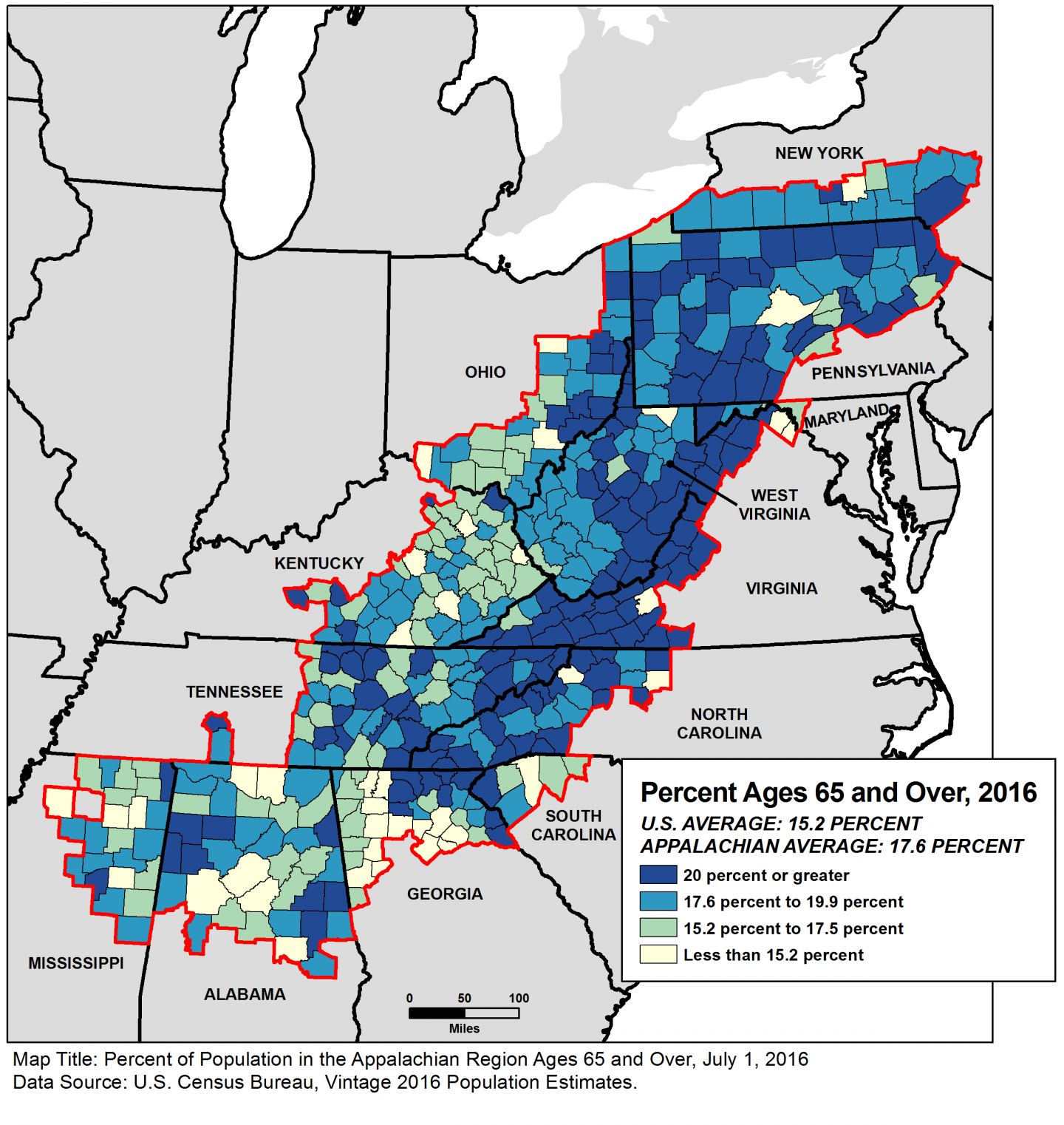Appalachia’s Aging Population—More Residents Ages 65+, Fewer Ages 25 to