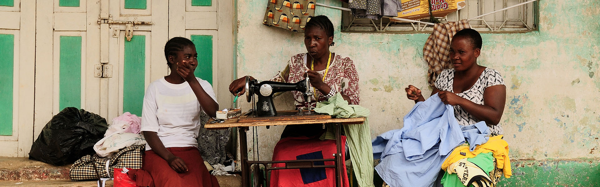 women working at a sewing machine