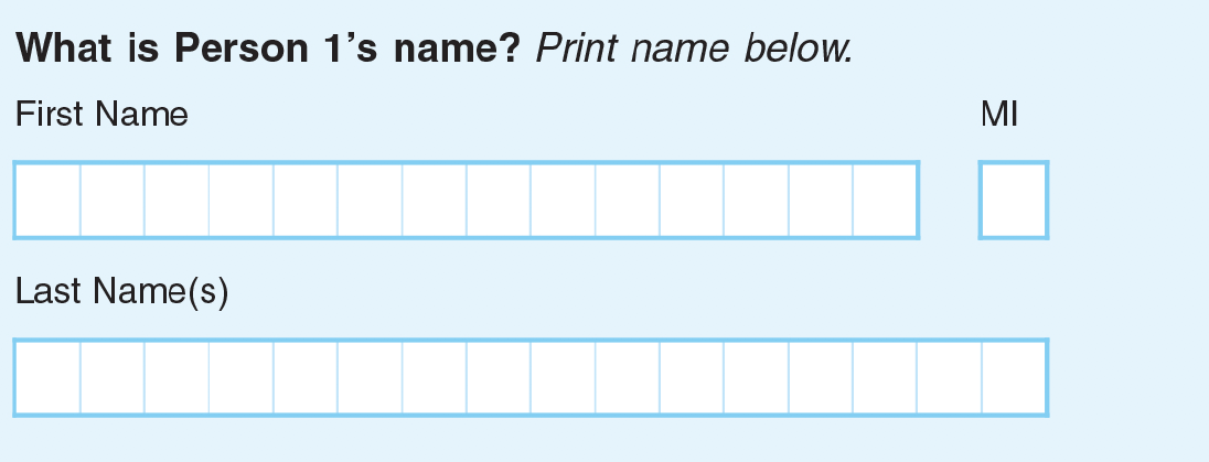 Census Questions: What is Person 1's name?