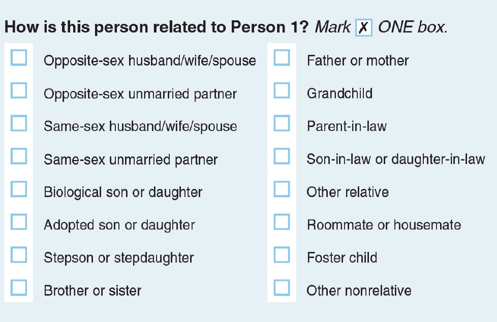 Census Questions: How is this person related to Person 1?