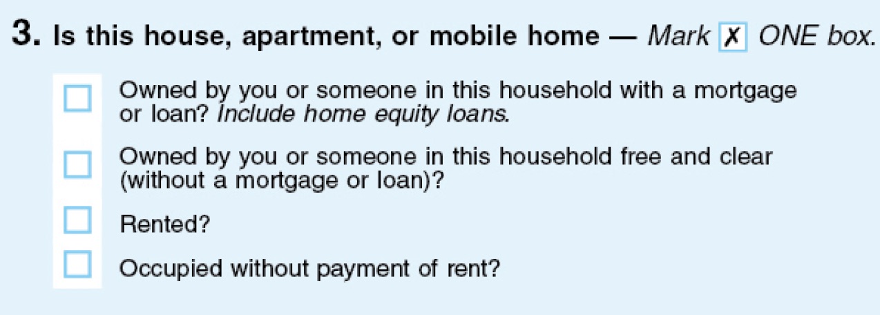 Census question: Is this house, apartment, or mobile home