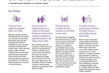 cover of pdf: The Long-Lasting Toll of Conflict on Fertility and Early Childbearing