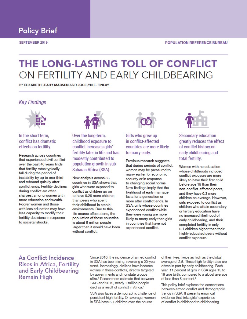 cover of pdf: The Long-Lasting Toll of Conflict on Fertility and Early Childbearing