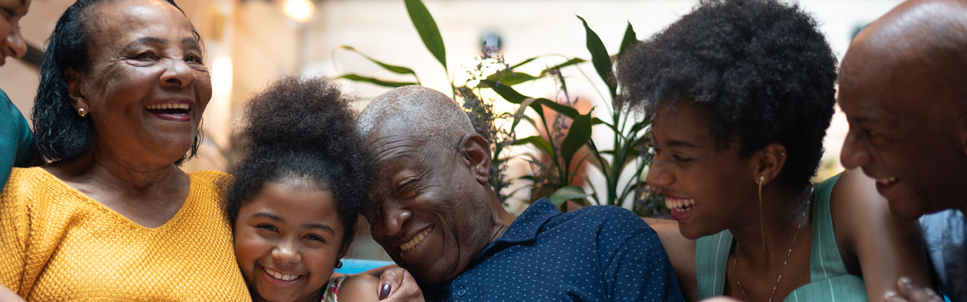 Multi-Generation African hispanic family at home