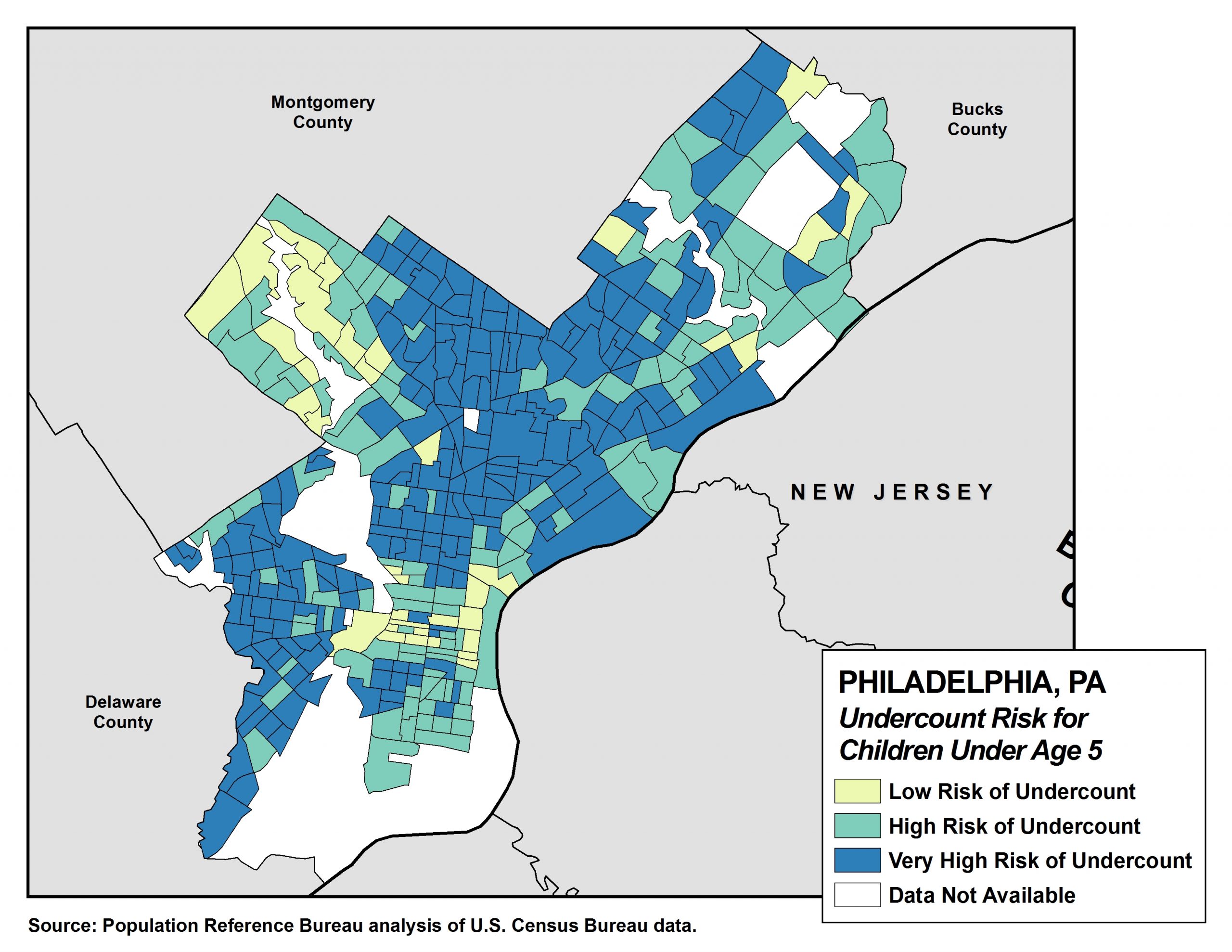 Map of Philadelphia County, PA