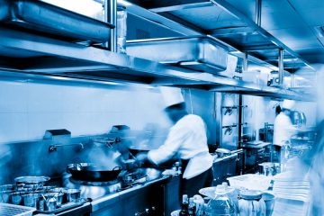 motion chefs  of a restaurant kitchen