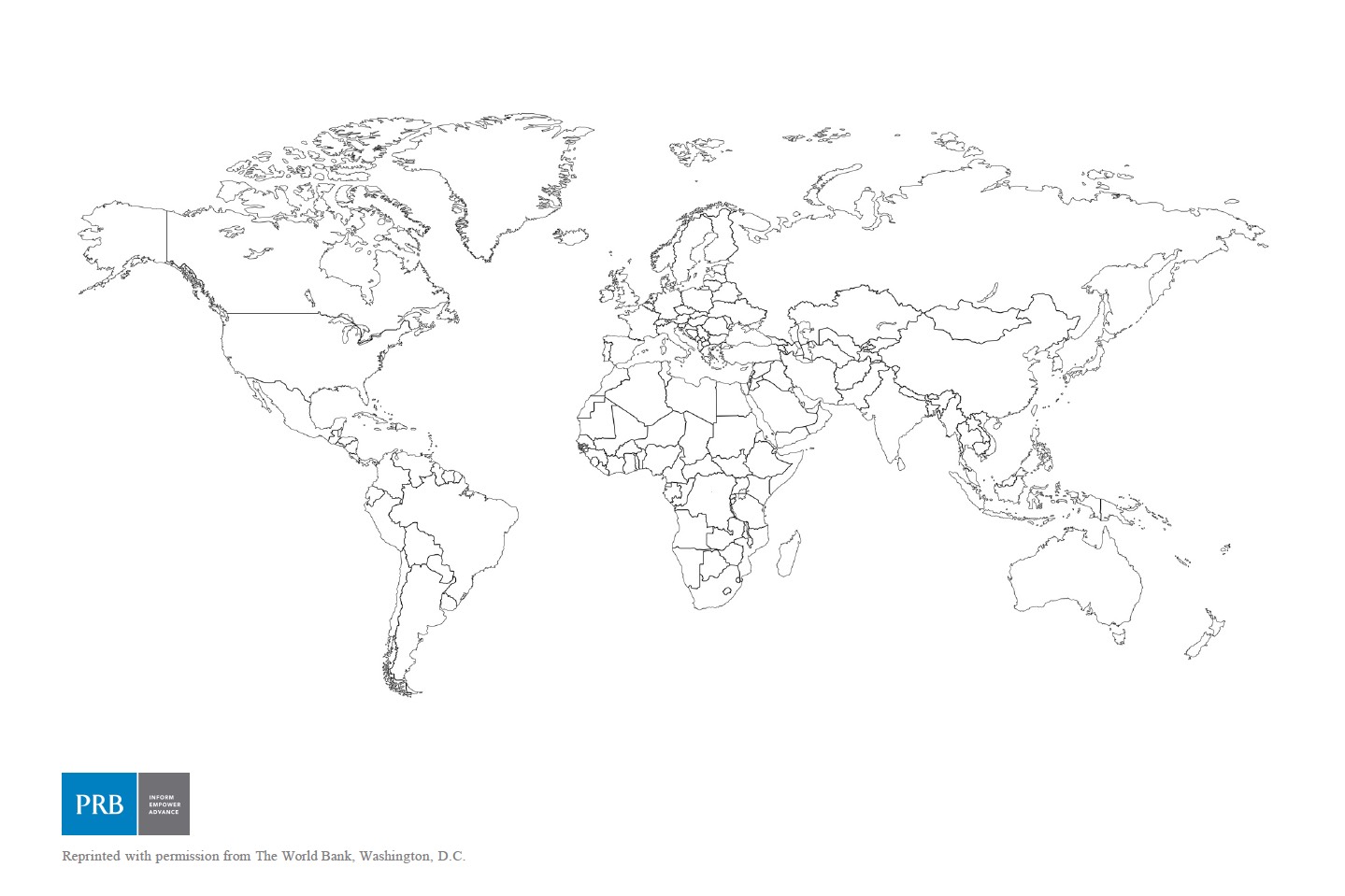 Blank world map outline