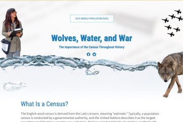 Studious young woman, wolves and war planes part of cover image for Wolves, Water, and War – The importance of the Census throughout history.