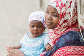 African woman and baby