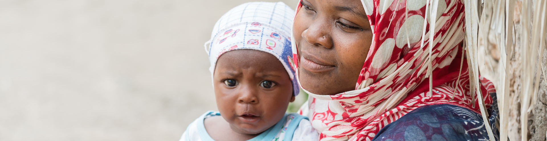 African woman and baby